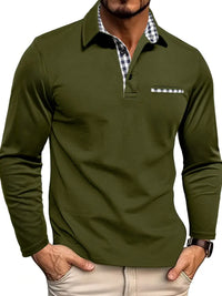 Adrian™ – Long Sleeve Polo Shirt with Check Details