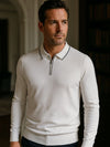 Clive™ | Ivory Long Sleeve Polo