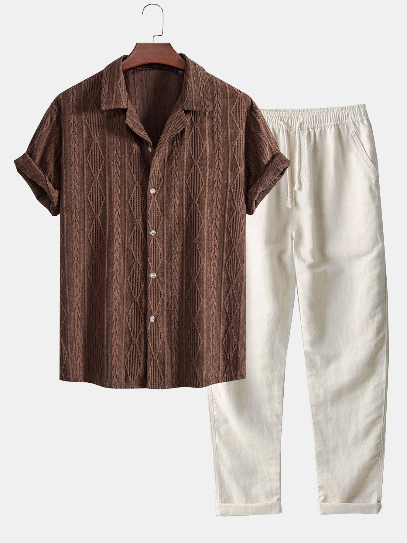Marston™ | Jacquard Cuban Shirt & Trousers Set