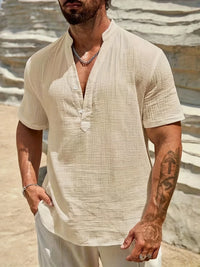 Smith™ – Elegant Summer Shirt With Stand Collar
