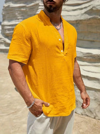 Smith™ – Elegant Summer Shirt With Stand Collar