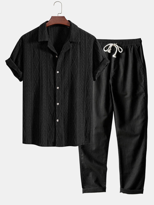 Marston™ | Jacquard Cuban Shirt & Trousers Set