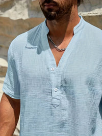 Smith™ – Elegant Summer Shirt With Stand Collar