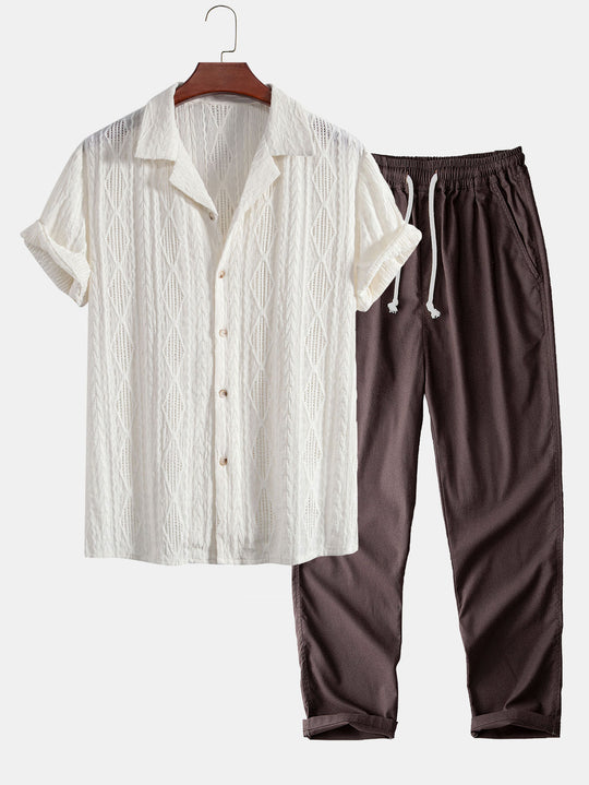 Marston™ | Jacquard Cuban Shirt & Trousers Set