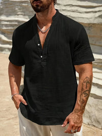 Smith™ – Elegant Summer Shirt With Stand Collar