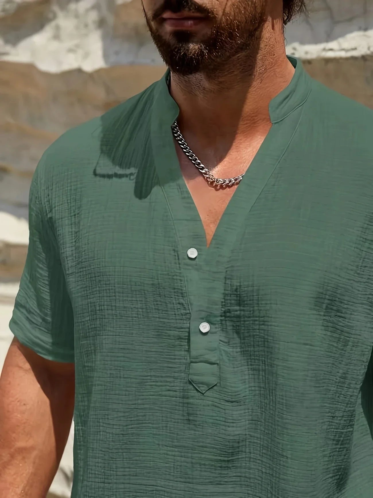 Smith™ – Elegant Summer Shirt With Stand Collar