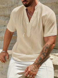 Smith™ – Elegant Summer Shirt With Stand Collar