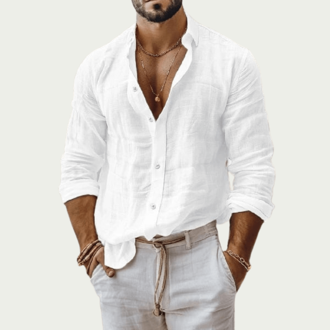 Barrett™ – Cotton Linen Long Sleeve Shirt