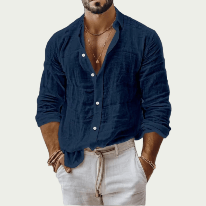 Barrett™ – Cotton Linen Long Sleeve Shirt