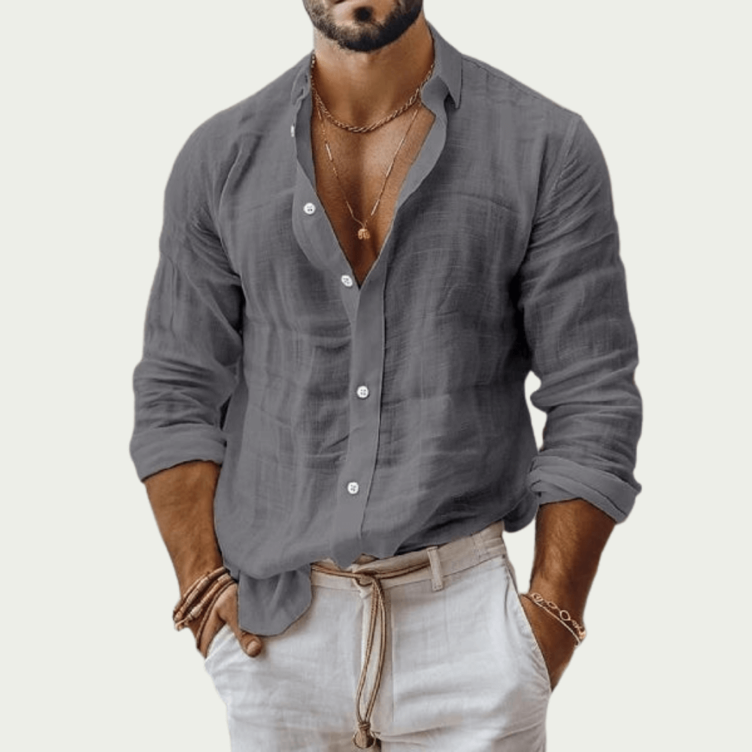 Barrett™ – Cotton Linen Long Sleeve Shirt