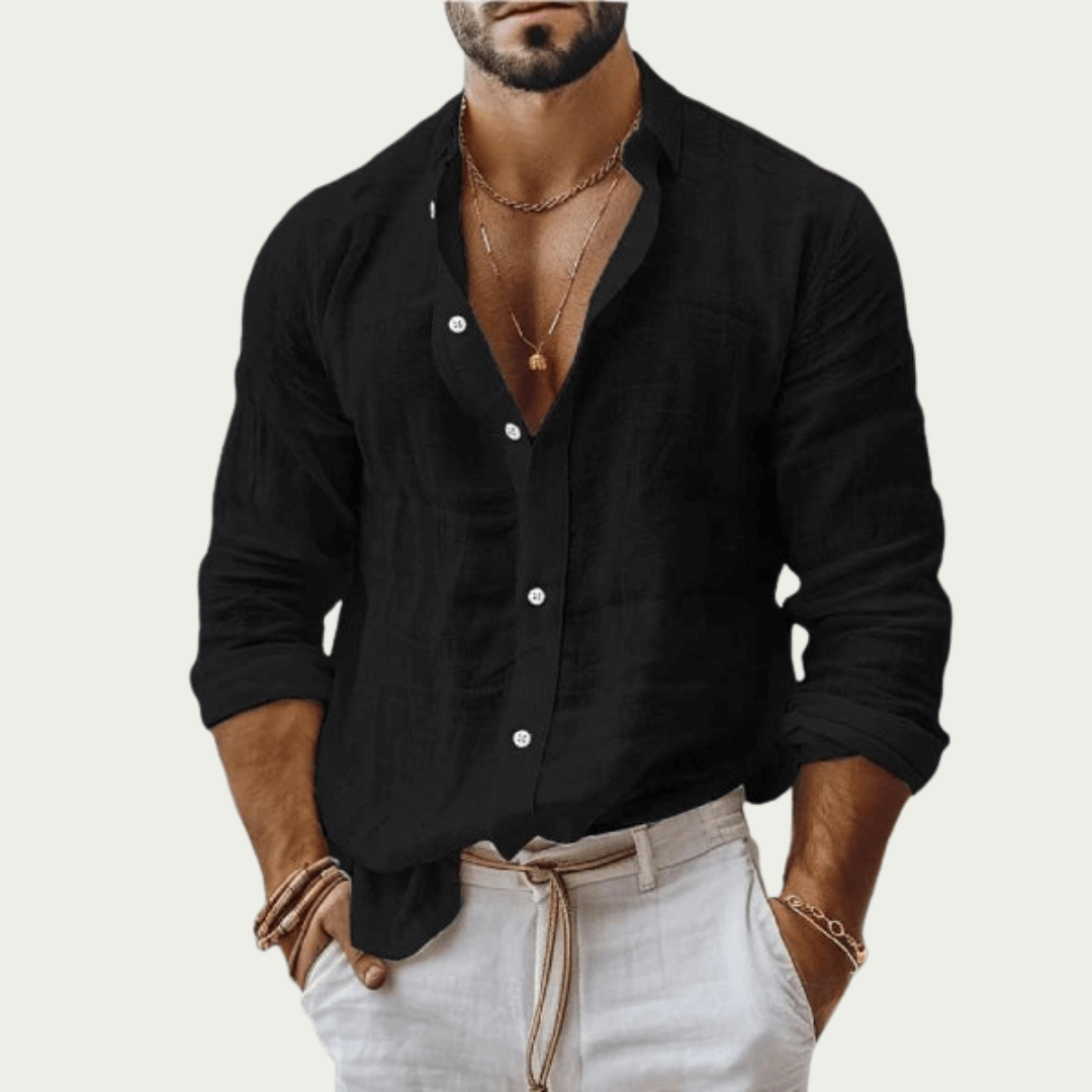 Barrett™ – Cotton Linen Long Sleeve Shirt