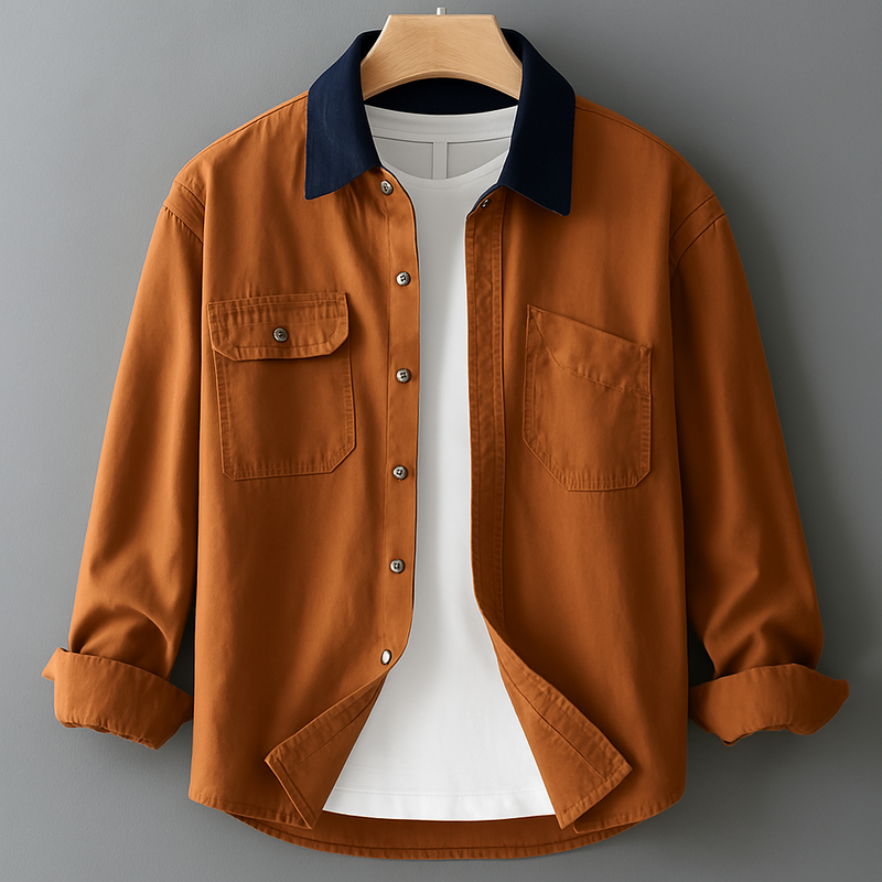 Albert™ | Contrast Collar Cotton Shirt
