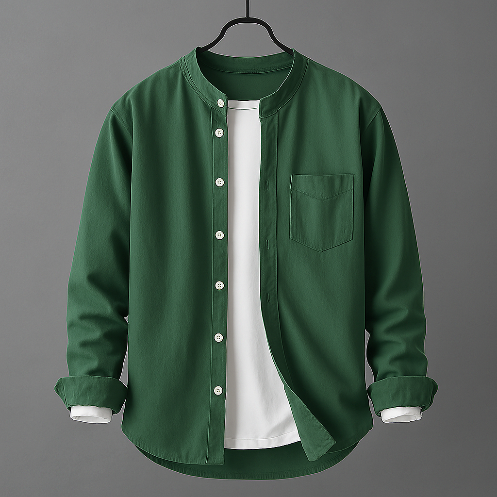Owen™ | Stand Collar Cotton Shirt