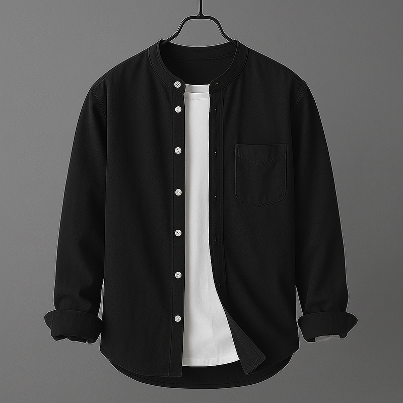 Owen™ | Stand Collar Cotton Shirt