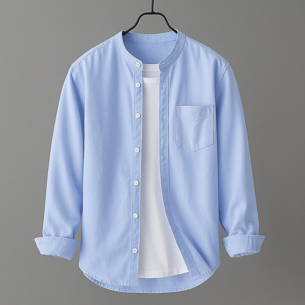 Owen™ | Stand Collar Cotton Shirt