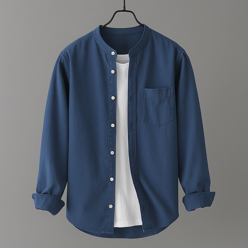 Owen™ | Stand Collar Cotton Shirt