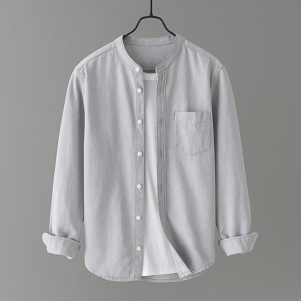 Owen™ | Stand Collar Cotton Shirt