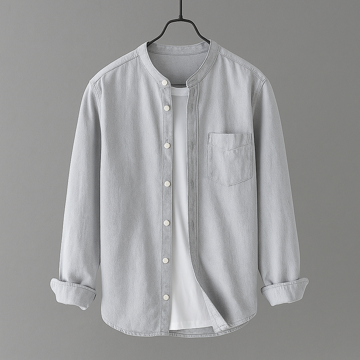 Owen™ | Stand Collar Cotton Shirt