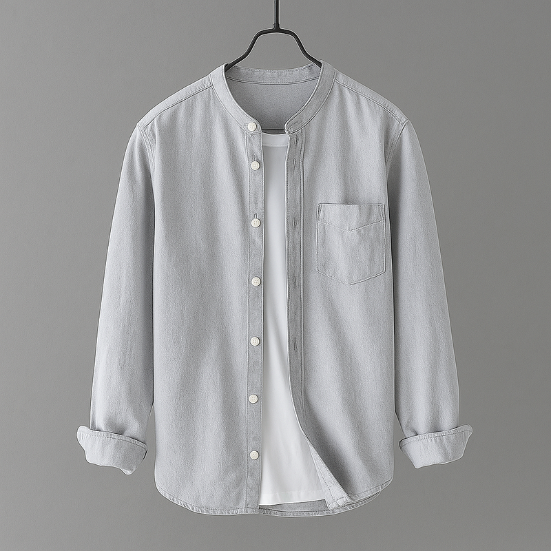 Owen™ | Stand Collar Cotton Shirt