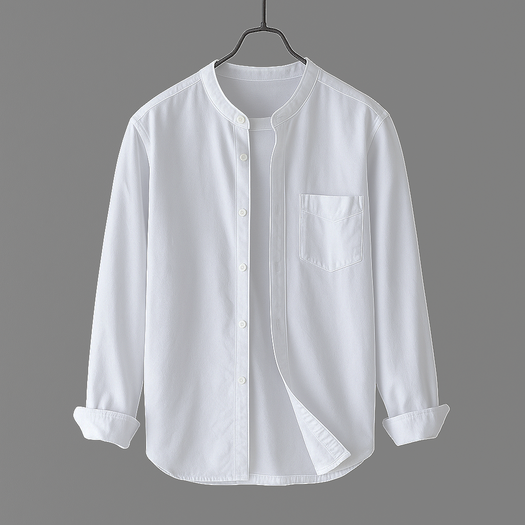 Owen™ | Stand Collar Cotton Shirt