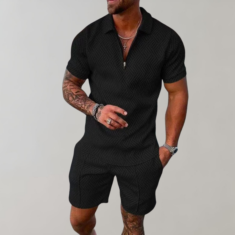 Warren™ | Zip Polo & Shorts Set