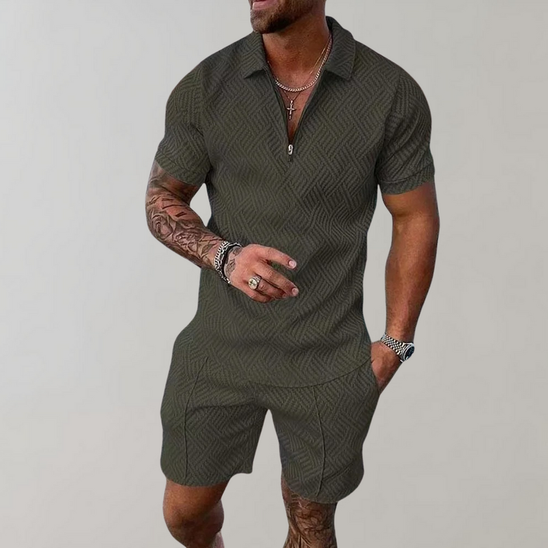 Warren™ | Zip Polo & Shorts Set