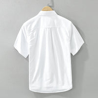 Vincent™ - Refined Stripe Short Sleeve Linen Shirt