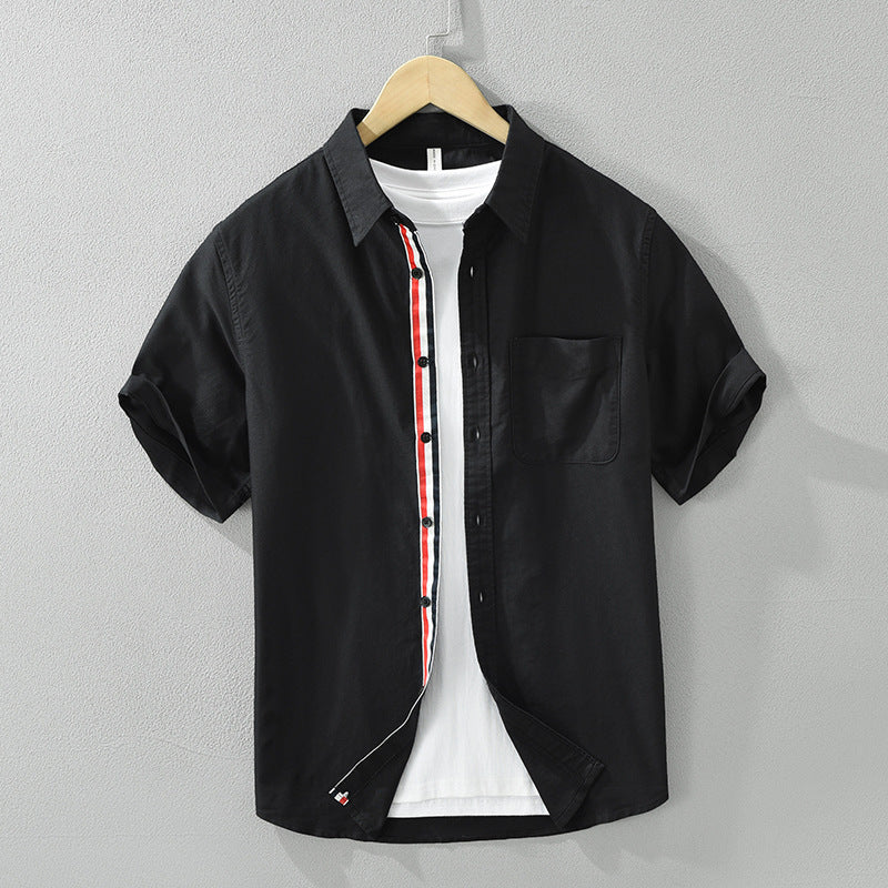 Vincent™ | Refined Stripe Short Sleeve Linen Shirt
