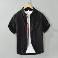 Vincent™ - Refined Stripe Short Sleeve Linen Shirt