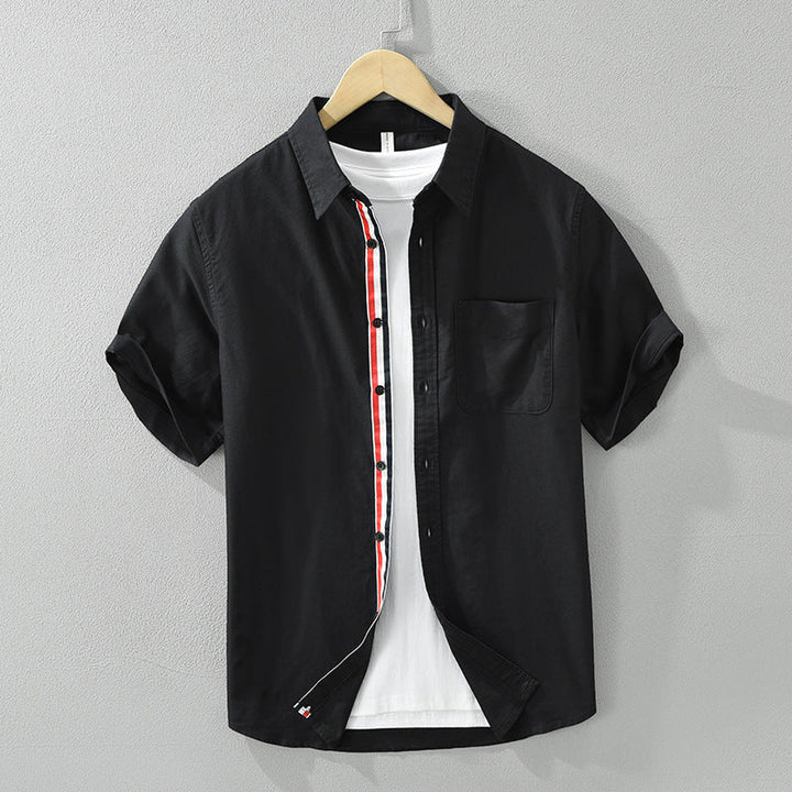 Vincent™ | Refined Stripe Short Sleeve Linen Shirt