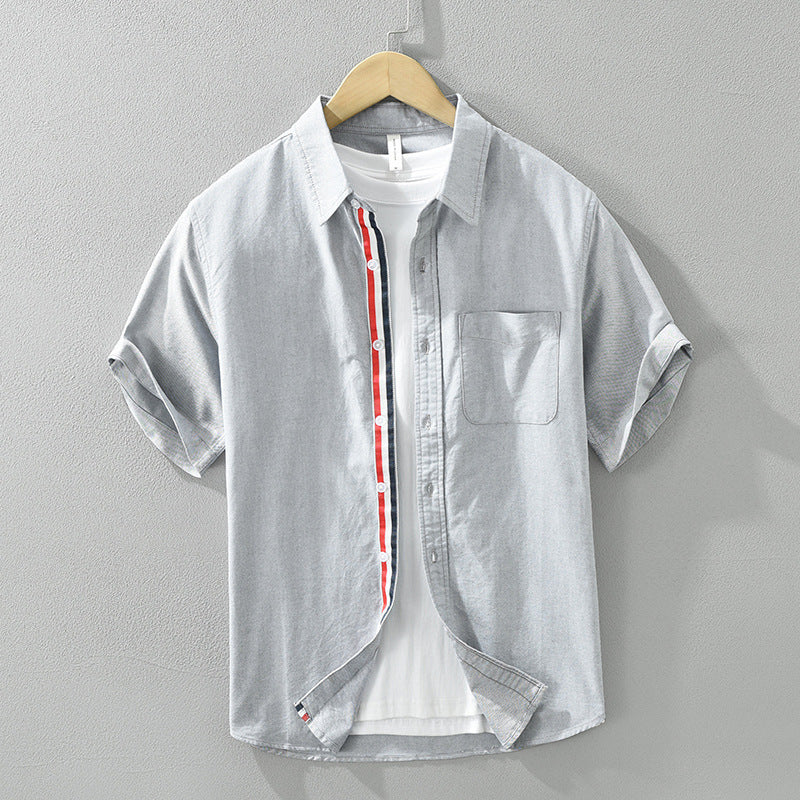 Vincent™ | Refined Stripe Short Sleeve Linen Shirt