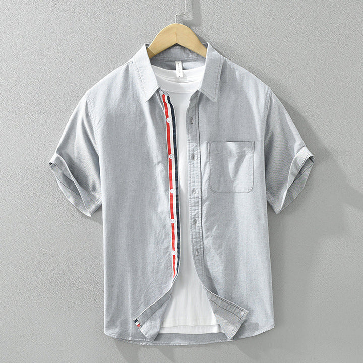 Vincent™ | Refined Stripe Short Sleeve Linen Shirt