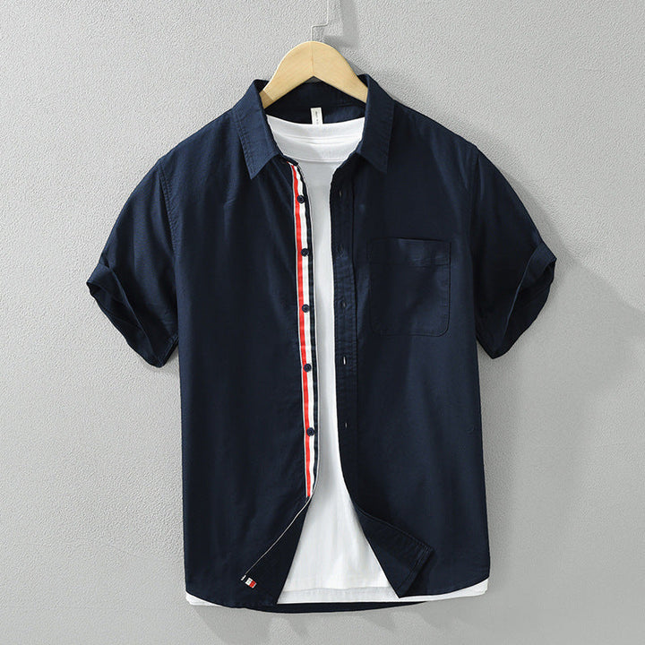 Vincent™ | Refined Stripe Short Sleeve Linen Shirt