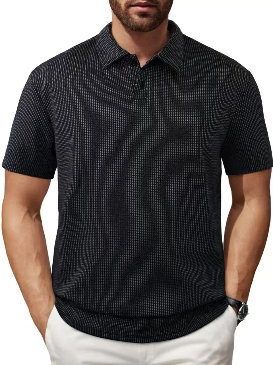Stuart™ – Classic Textured Polo Shirt