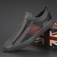 Liam™ | Genuine Leather Zip Sneakers