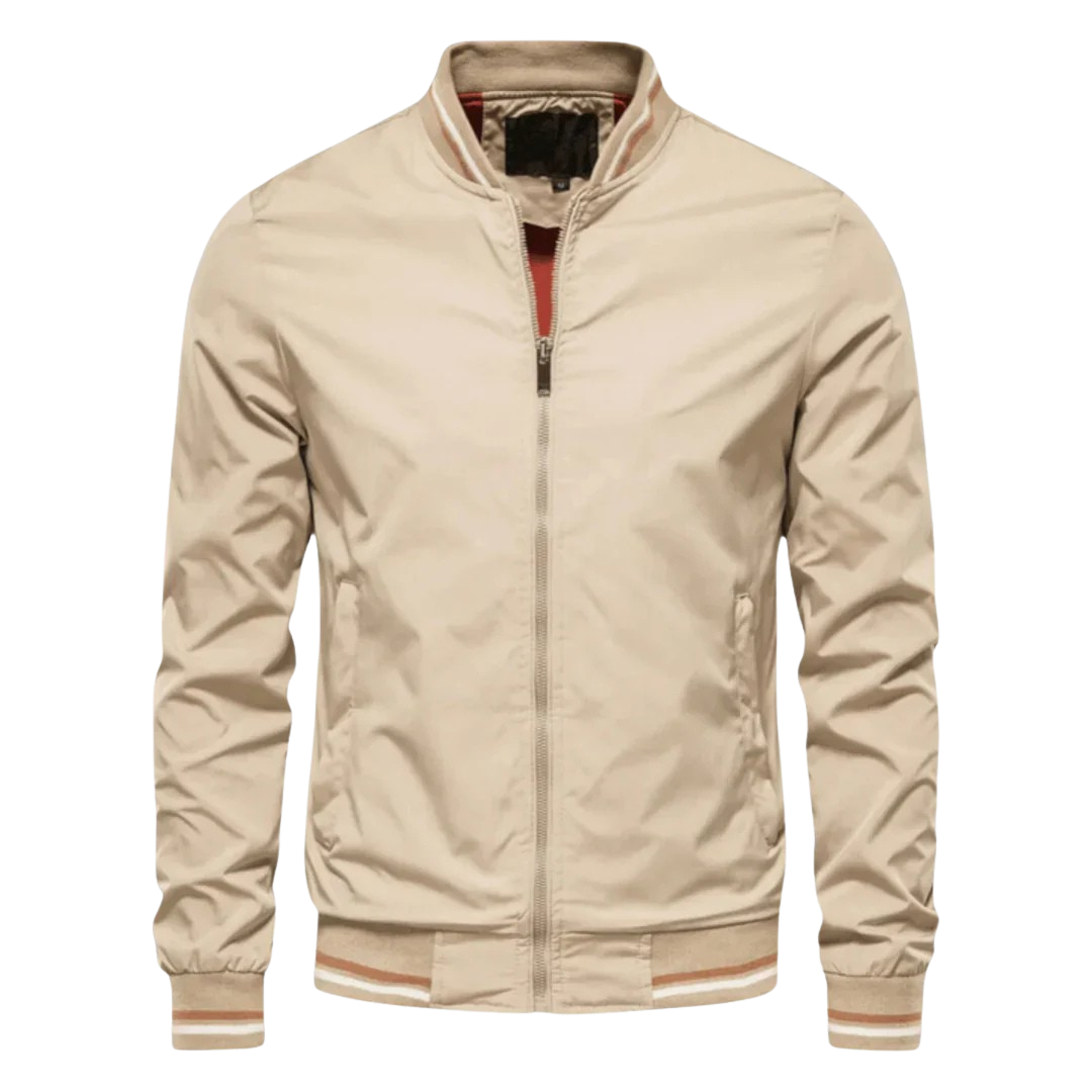 Adrian™ – Men’s Striped Trim Bomber Jacket