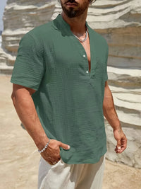 Smith™ – Elegant Summer Shirt With Stand Collar