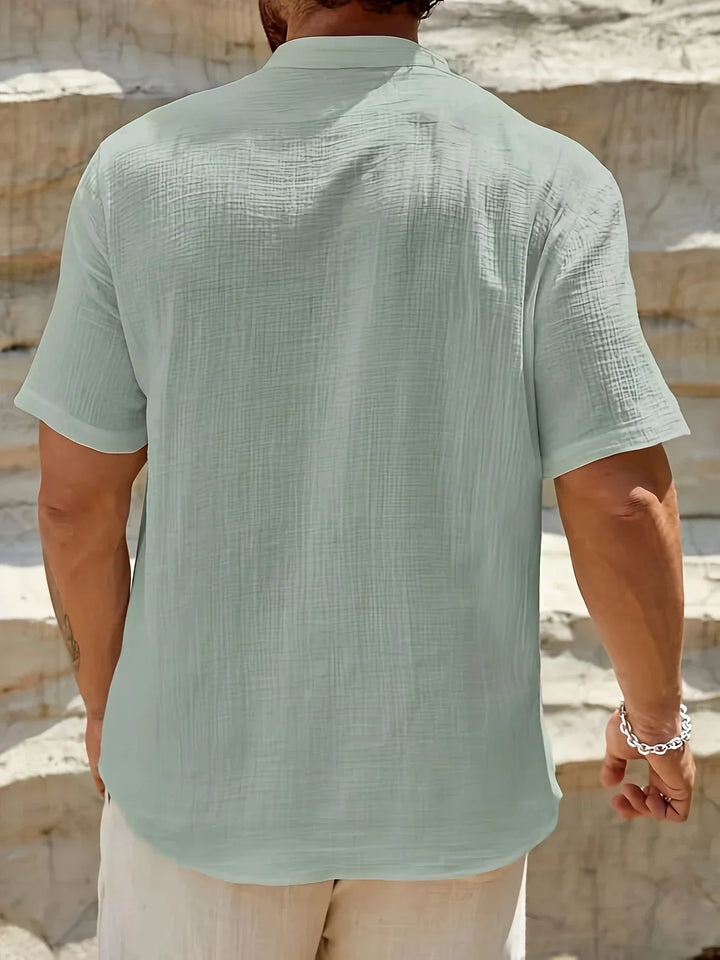 Smith™ – Elegant Summer Shirt With Stand Collar