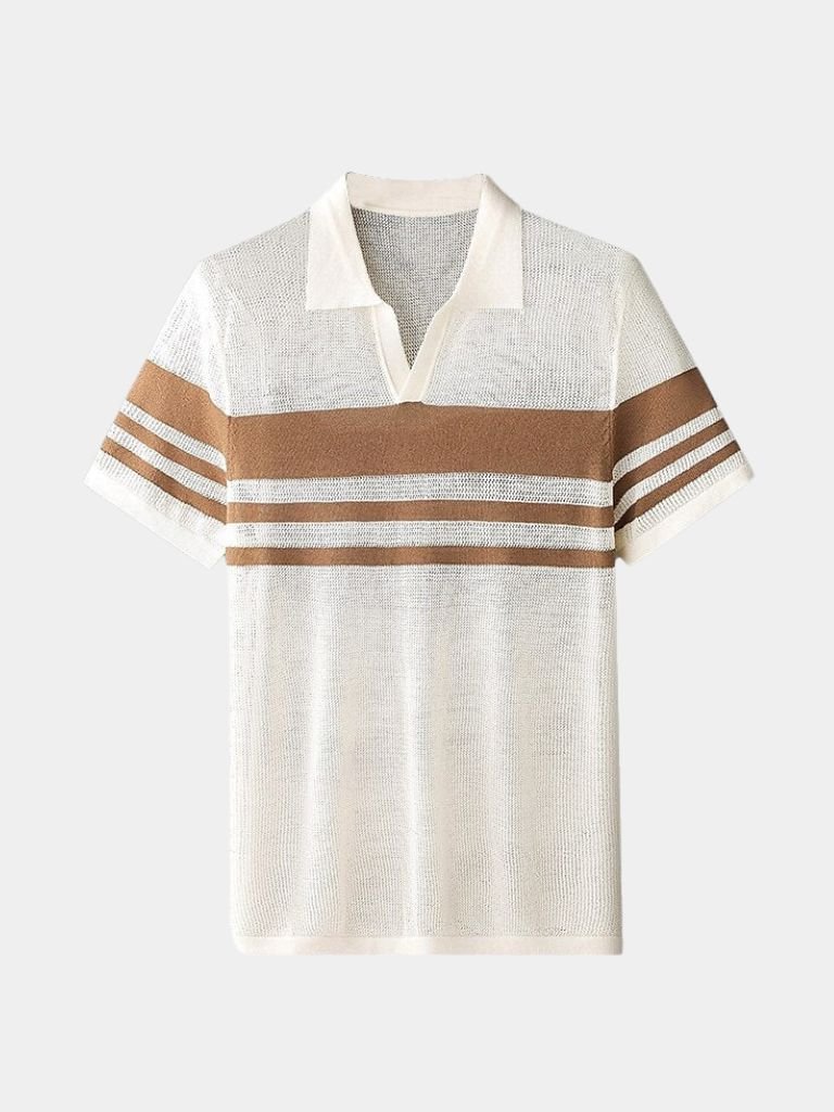 Callum™ | Caramel Textured Polo Shirt