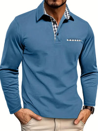 Adrian™ – Long Sleeve Polo Shirt with Check Details