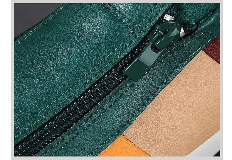 Liam™ | Genuine Leather Zip Sneakers