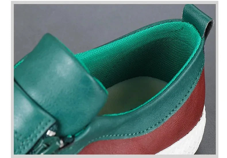 Liam™ | Genuine Leather Zip Sneakers