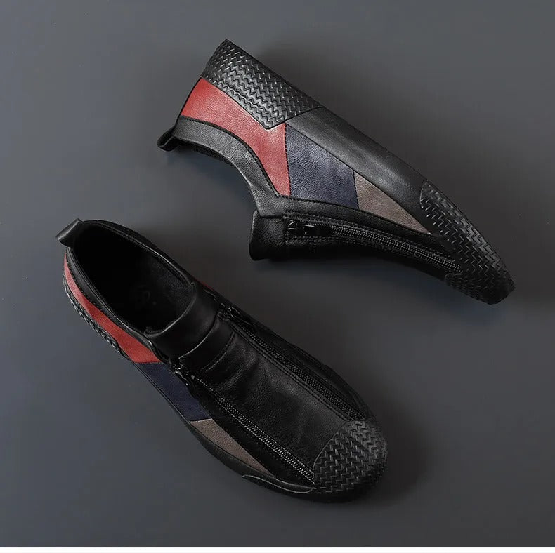 Liam™ | Genuine Leather Zip Sneakers