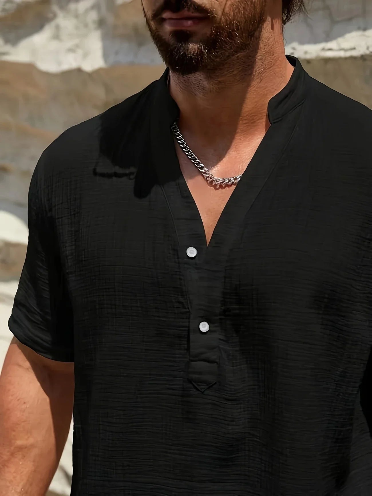 Smith™ – Elegant Summer Shirt With Stand Collar