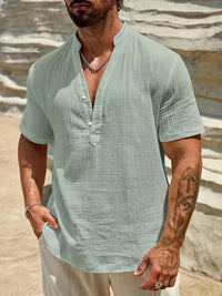 Smith™ – Elegant Summer Shirt With Stand Collar