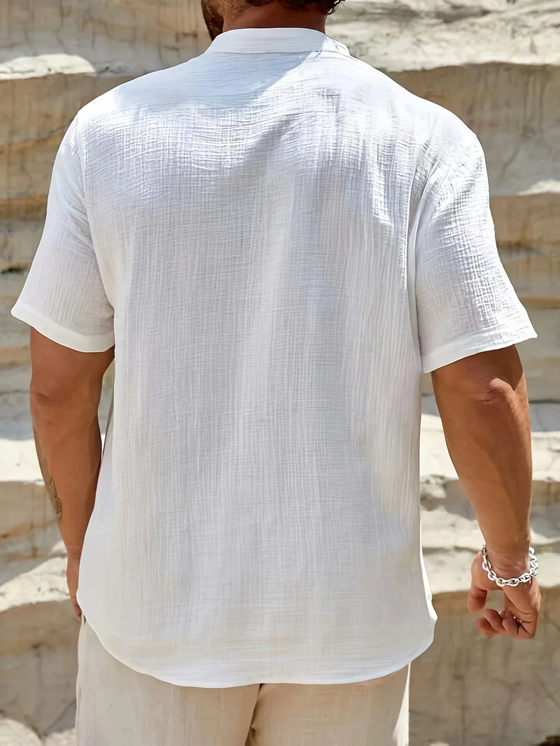 Smith™ – Elegant Summer Shirt With Stand Collar
