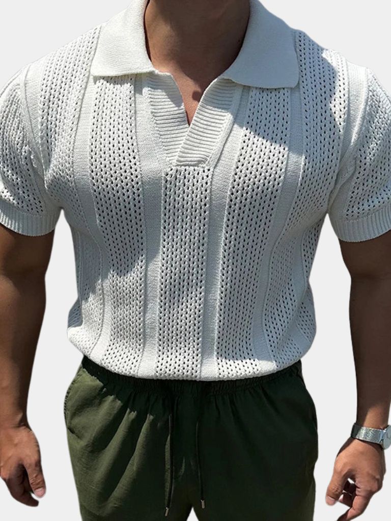 Graham™ | Ivory Textured Polo Shirt