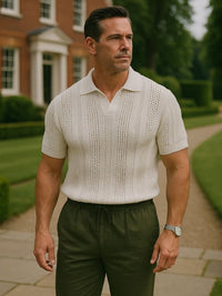 Graham™ | Ivory Textured Polo Shirt