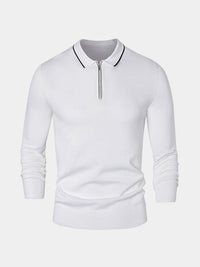 Clive™ | Ivory Long Sleeve Polo