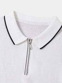Clive™ | Ivory Long Sleeve Polo